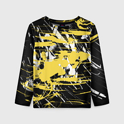 Лонгслив детский Желтая краска на черном, цвет: 3D-принт