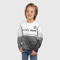 Лонгслив детский West Ham - white gradient посередине, цвет: 3D-принт — фото 2
