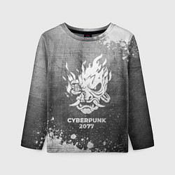 Лонгслив детский Cyberpunk 2077 - grey gradient, цвет: 3D-принт
