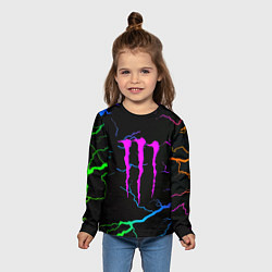 Лонгслив детский Monster energy молнии шторм, цвет: 3D-принт — фото 2