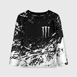 Лонгслив детский Monster energy белые краски, цвет: 3D-принт