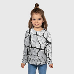 Лонгслив детский Серая растрескавшаяся глина, цвет: 3D-принт — фото 2