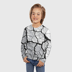 Лонгслив детский Серая растрескавшаяся глина, цвет: 3D-принт — фото 2