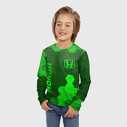 Лонгслив детский Honda - green gradient вертикально, цвет: 3D-принт — фото 2