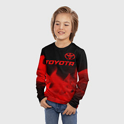 Лонгслив детский Toyota - red gradient посередине, цвет: 3D-принт — фото 2