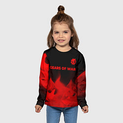 Лонгслив детский Gears of War - red gradient посередине, цвет: 3D-принт — фото 2