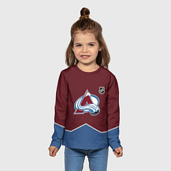 Лонгслив детский Колорадо Эвеланш хоккей, цвет: 3D-принт — фото 2