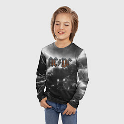 Лонгслив детский ACDC металлический лого черно-белая текстура, цвет: 3D-принт — фото 2