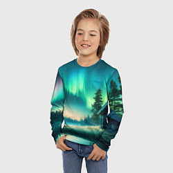 Лонгслив детский Салатневое небо, цвет: 3D-принт — фото 2