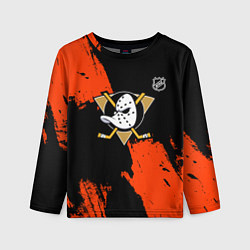 Детский лонгслив Анахайм Дакс - оранжевая краска