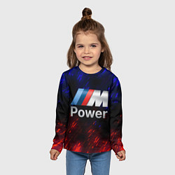 Лонгслив детский Неоновый БМВ спорт, цвет: 3D-принт — фото 2