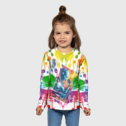 Лонгслив детский История развития звуковых носителей на марках, цвет: 3D-принт — фото 2