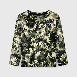 Лонгслив детский Пятнистый чёрно-бежевый, цвет: 3D-принт