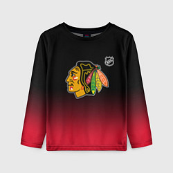 Лонгслив детский Чикаго Блэкхокс - градиент, цвет: 3D-принт