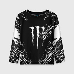 Лонгслив детский Monster energy white splash, цвет: 3D-принт