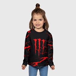 Лонгслив детский Monster energy storm red, цвет: 3D-принт — фото 2
