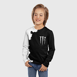 Лонгслив детский Monster energy краски белые, цвет: 3D-принт — фото 2