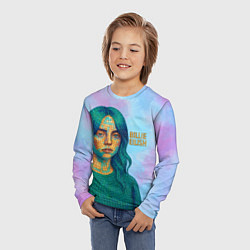 Лонгслив детский Билли Айлиш из мозаики, цвет: 3D-принт — фото 2