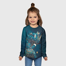 Лонгслив детский Попугай акварельный - big picture, цвет: 3D-принт — фото 2