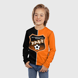 Лонгслив детский ФК Урал - оранжево черные, цвет: 3D-принт — фото 2