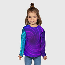 Лонгслив детский Фиолетовая спираль, цвет: 3D-принт — фото 2