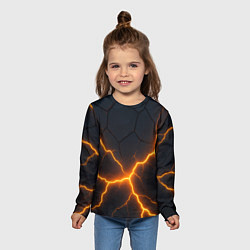 Лонгслив детский Молнии и черные плиты, цвет: 3D-принт — фото 2