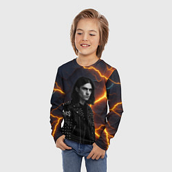 Лонгслив детский Bones рок звезда, цвет: 3D-принт — фото 2