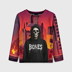 Лонгслив детский Bones скелет, цвет: 3D-принт