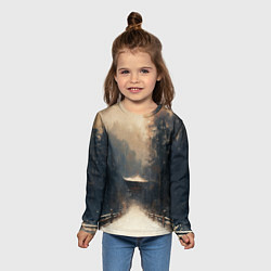 Лонгслив детский Дорога к Японскому храму, цвет: 3D-принт — фото 2