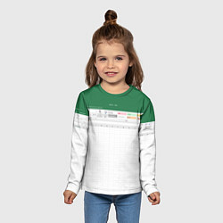 Лонгслив детский Таблица Excel текстура, цвет: 3D-принт — фото 2