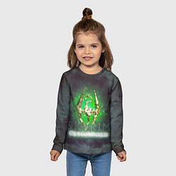 Лонгслив детский Skyrim gold logo Dragonborn, цвет: 3D-принт — фото 2