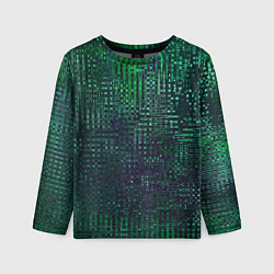 Лонгслив детский Текстурный тёмный сине-зелёный, цвет: 3D-принт