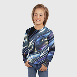 Лонгслив детский Серебро жидкий металл, цвет: 3D-принт — фото 2