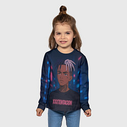 Лонгслив детский XXXTentacion - Неоновый аниме арт, цвет: 3D-принт — фото 2