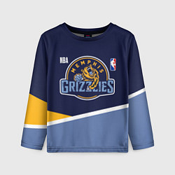 Лонгслив детский Мемфис Гриззлис - линии, цвет: 3D-принт