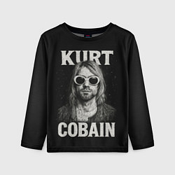 Лонгслив детский Курт Кобейн - гранж-арт, цвет: 3D-принт