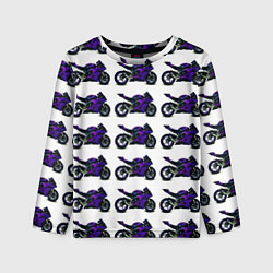 Лонгслив детский Motorcycle purple gloss, цвет: 3D-принт