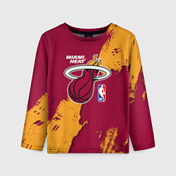 Лонгслив детский Майами Хит - разлитая краска, цвет: 3D-принт