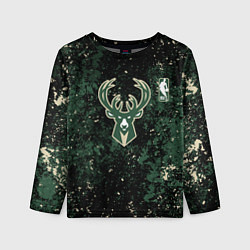 Лонгслив детский Милуоки Бакс - баскетбол, цвет: 3D-принт