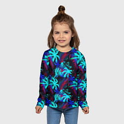 Лонгслив детский Palm blue light blue, цвет: 3D-принт — фото 2