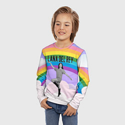 Лонгслив детский Lana Del Rey на фоне радуги, цвет: 3D-принт — фото 2