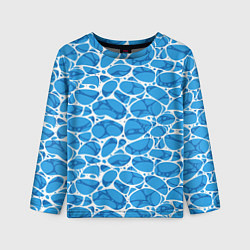 Лонгслив детский Волновая рябь на поверхности воды паттерн, цвет: 3D-принт