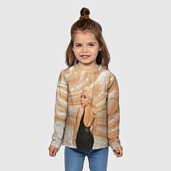 Лонгслив детский Леди Гага в черном платье, цвет: 3D-принт — фото 2