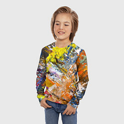 Лонгслив детский Живая Абстракция: Поток Цветов и Форм в Постоянном, цвет: 3D-принт — фото 2