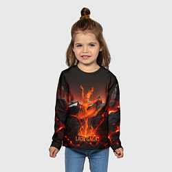 Лонгслив детский Леди Гага огненная балерина, цвет: 3D-принт — фото 2