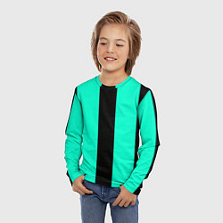 Лонгслив детский Color light blue white line, цвет: 3D-принт — фото 2