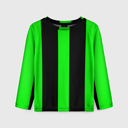 Лонгслив детский Color green black lines, цвет: 3D-принт