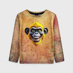 Лонгслив детский Желтая сумасшедшая обезьяна, цвет: 3D-принт