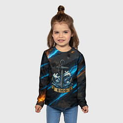 Лонгслив детский Якорь ВМФ, цвет: 3D-принт — фото 2