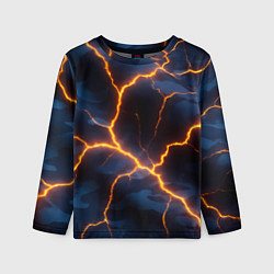 Лонгслив детский Молния на камуфляжной текстуре, цвет: 3D-принт